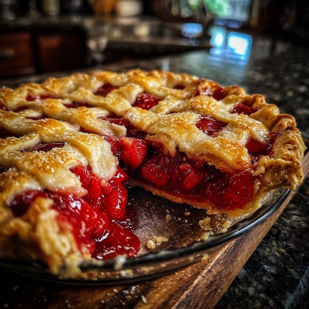 Strawberry Pie with Whipped Cream