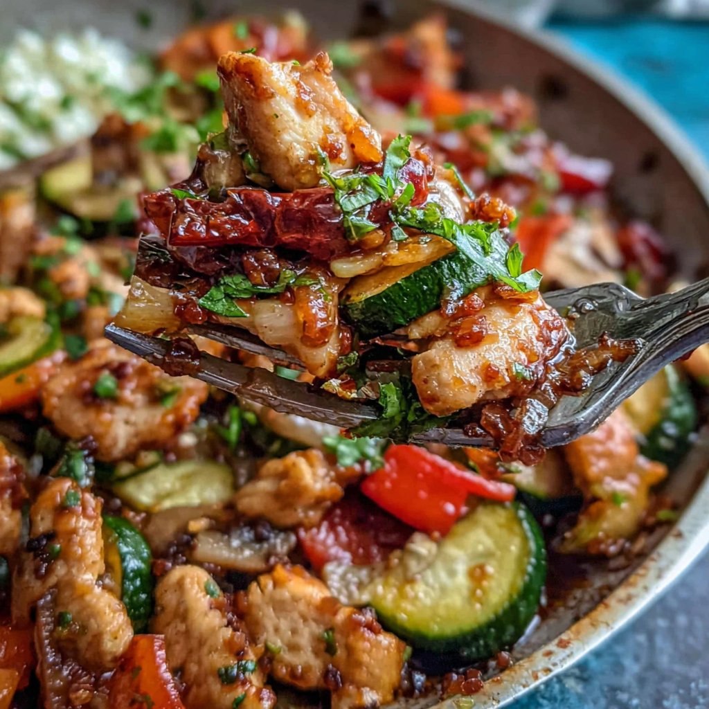 Sautéed Garlic Turkey and Veggies